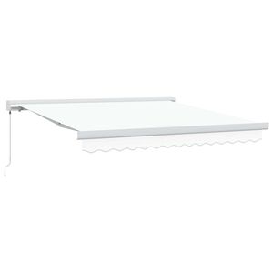 vidaXL Прибираща се тента Бяло 300 x 250 cm Платно и алуминий