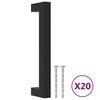 vidaXL Дръжки за шкафове, 20 бр, черни, 128 мм, неръждаема стомана