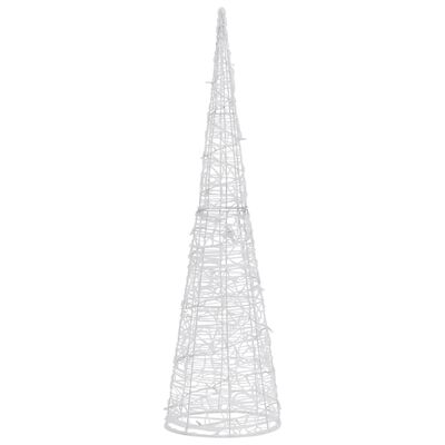 vidaXL Акрилна декоративна пирамида LED светещ конус топло бял 120 см