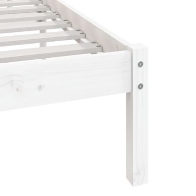 vidaXL Рамка за легло, бяла, бор масив, 200x200 см
