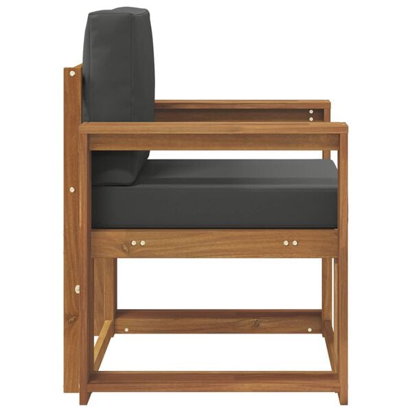 vidaXL Външен диван Солидно акациево дърво и полиестер Естествен