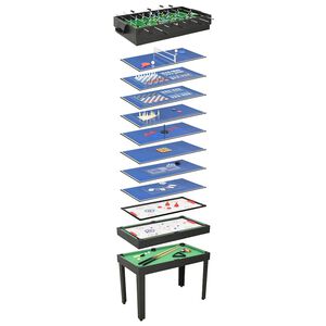 vidaXL Мултифункционална игрална маса 15-в-1, 121x61x82 см, черна