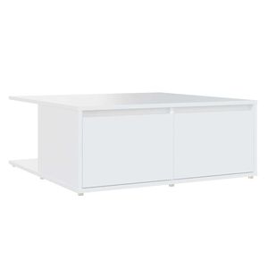 vidaXL Маса за кафе, бяла, 80x80x31 см, инженерно дърво