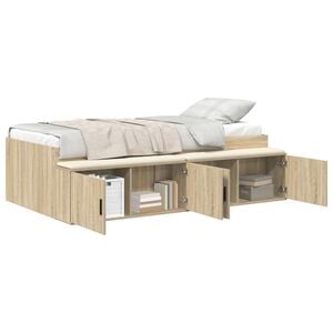 vidaXL Рамка за легло Сонома дъб 90 x 200 cm Инженерна дървесина