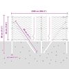 vidaXL Стълб за ограда. Сив 25 x 0,4 м (50 мм мрежа) Стомана и PVC