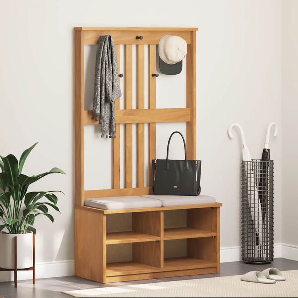 vidaXLL Дърво за антре SANDNES 87x40x159,5 cm масивна дървесина бор