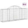 vidaXL Габионни кошници арка 12 бр 200x30x80/100 см поцинковано желязо
