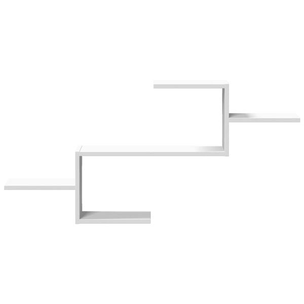 vidaXL Стенен рафт, бял, 104x15x49 см, инженерно дърво