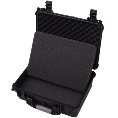 vidaXL Защитен куфар за оборудване, 40.6x33x17.4 cм, черен