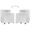 vidaXL Страничен шкаф с колелца бял гланц 33x38x60 см инженерно дърво