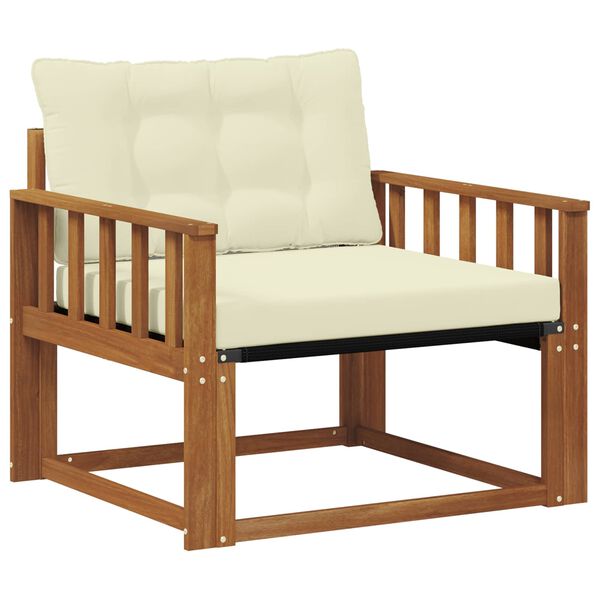 vidaXL Комплект дивани за открито Солидно акациево дърво и текстилена