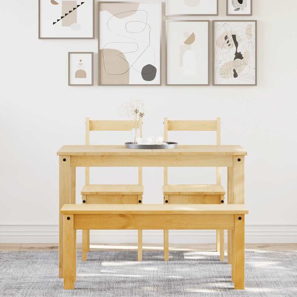 vidaXL Трапезен комплект от 4 части Panama, бор масив