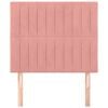 vidaXL Табла за легло, розова, 100x5x118/128 см, кадифе