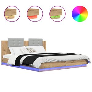 vidaXL Леглова рамка с табла Дъб 180 x 200 cm Инженерно дърво