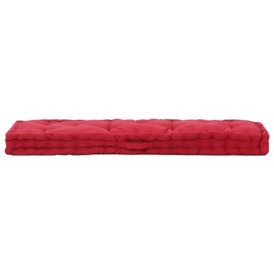 vidaXL Палетна възглавница за под, памук, 120x40x7 см, бордо