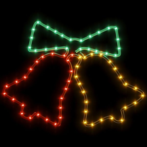 vidaXL Фигура Коледни звънчета със 72 светодиода, 50x56 см