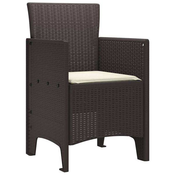 vidaXL Градински стол 4 pcs Кафяво 53 x 49 x 85 см Полипропилен