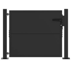vidaXL Градинска врата 110 x 105 см Черно С ключалка