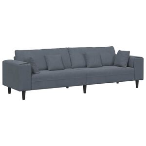 vidaXL Диван Тъмен сив 250 x 77 x 76 см Кадифе