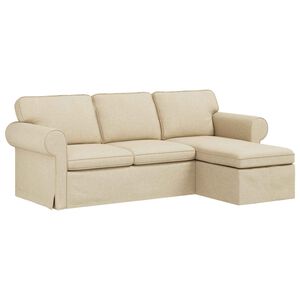 vidaXL Диван Крем 215 x 138 x 80 см текстил