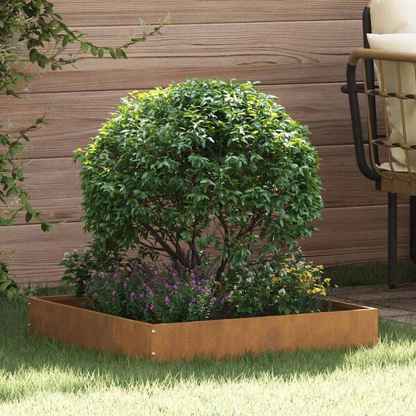 vidaXL Ограда за трева 6 pcs Ръждясало 60 x 60 x 13 см