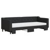 vidaXL Канапе с изтеглящо легло и матрак черно 80x200 см плат