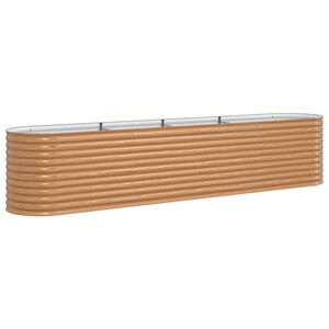 vidaXL Повдигнато легло Кафяво 400 x 80 x 81 cm Стомана