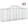 vidaXL Габионни кошници арка 7 бр 200x50x80/100 см поцинковано желязо