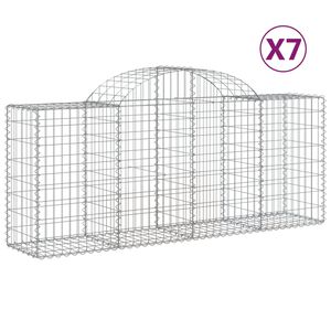 vidaXL Габионни кошници арка 7 бр 200x50x80/100 см поцинковано желязо
