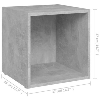 vidaXL ТВ шкафове, 2 бр, бетонно сиви, 37x35x37 см, ПДЧ