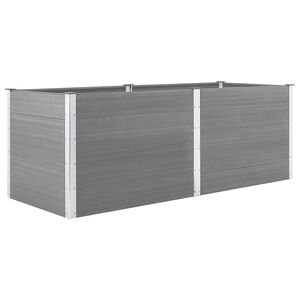 vidaXL Градинска повдигната леха, 250x100x91 см, WPC, сива