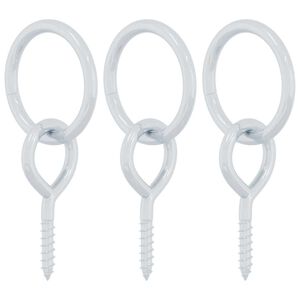 vidaXL Пръстени за връзване на коне с винтове с ухо, 3 бр, сребристи, стомана