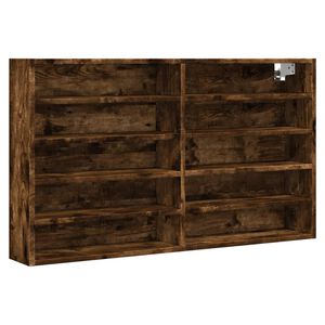 vidaXL Шкаф витрина, опушен дъб, 100x15x58 см, инженерно дърво