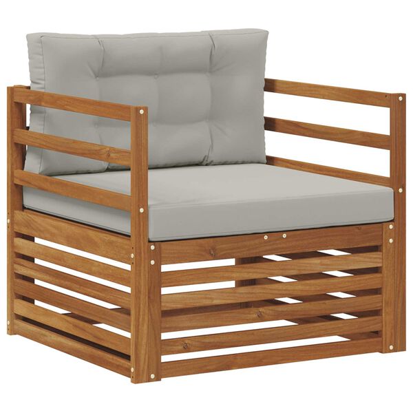 vidaXL Комплект дивани за открито Солидно акациево дърво и полиестер