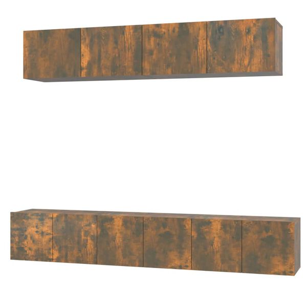 vidaXL Комплект ТВ шкафове от 5 части, опушен дъб, инженерно дърво