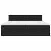 vidaXL Легло с място за съхранение и LED Черно 200 x 200 cm Кадифе
