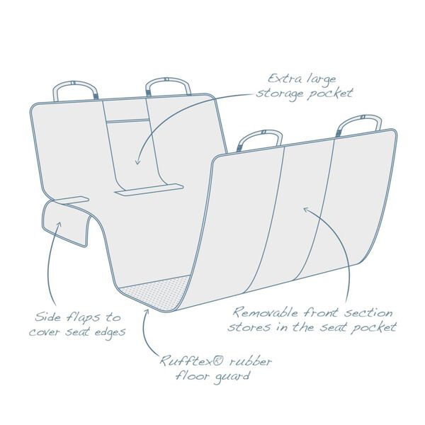 Kurgo Кучешки хамак за седалката на автомобил, сива