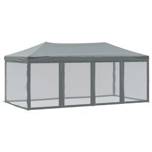 vidaXL Сгъваема парти палатка със странични стени, антрацит, 3x6 м