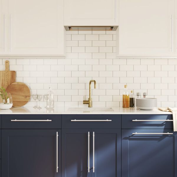 vidaXL Дръжки за шкафове, 10 бр, сребристи, 320 мм, неръждаема стомана