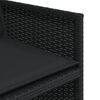 vidaXL Външен трапезен комплект 13 части с възглавници черен полиратан