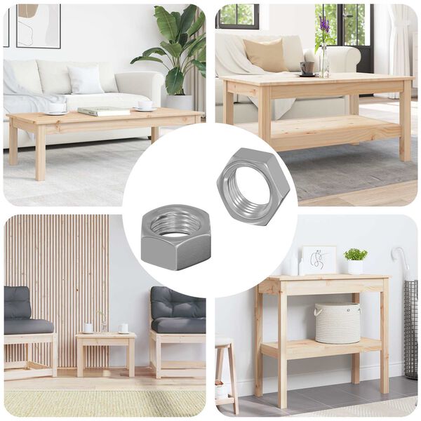 vidaXL Шестоъгълна гайка 2 pcs Сребрист М6 Метал