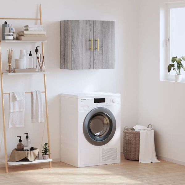 vidaXL Стенен шкаф, сив сонома, 60x31x60 см, инженерно дърво