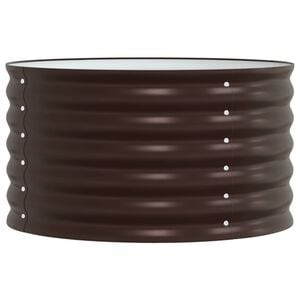 vidaXL Градинска повдигната леха Кафяво 80 x 80 x 44 cm Стомана