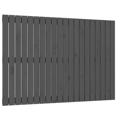 vidaXL Стенна табла за спалня, сива, 127,5x3x90 см, борово дърво масив