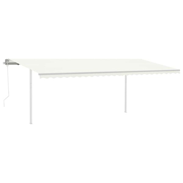 vidaXL Автоматичен сенник, LED и сензор за вятър, 6x3 м, кремав