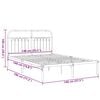 vidaXL Метална рамка за легло с горна табла, черна, 140x190 см