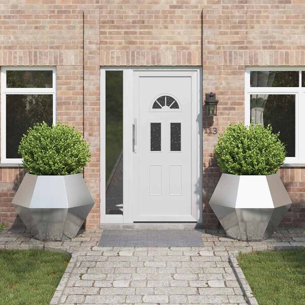 vidaXL Кашпа 2 pcs Сребрист 100 x 100 x 80 см Неръждаема стомана