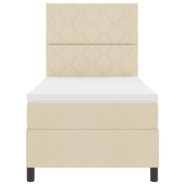 vidaXL Легло с пружинирана основа с матрак Крем 100 x 200 cm текстил