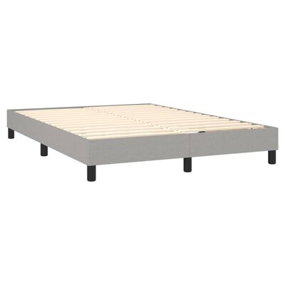 vidaXL Боксспринг легло с матрак, светлосиво, 140x200 см, плат