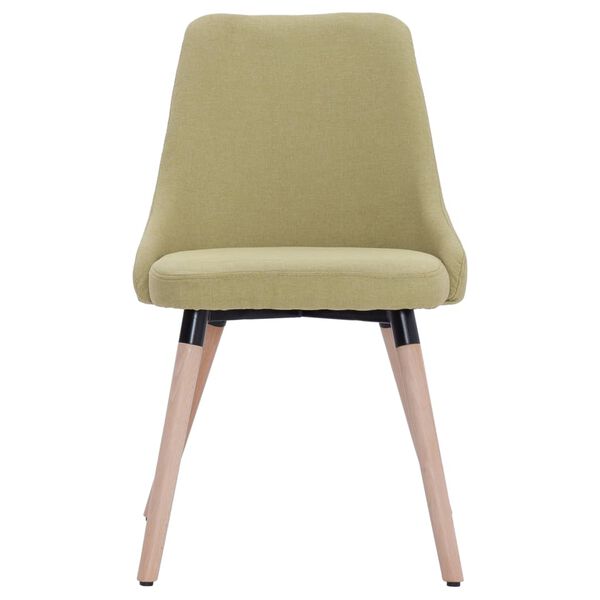 vidaXL Трапезни столове, 2 бр, зелени, плат